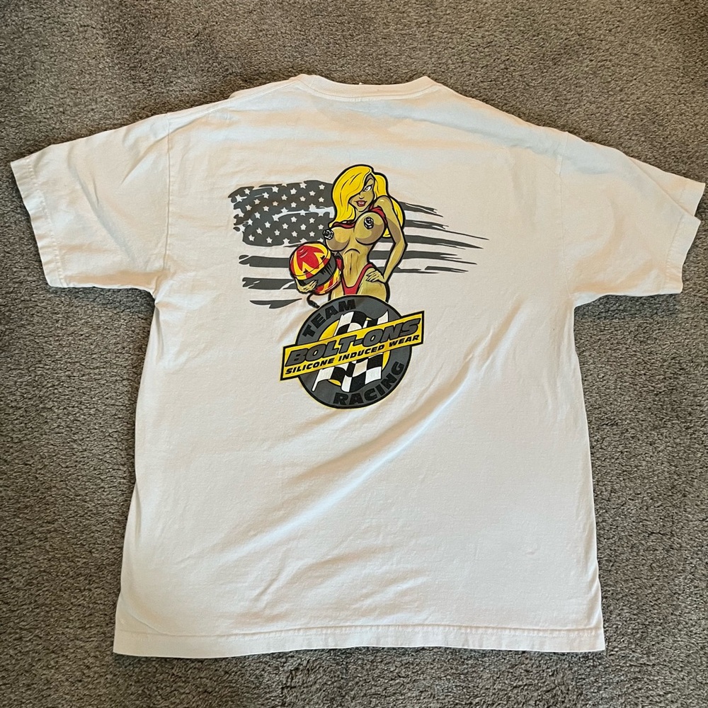 Team Bolt-Ons Race Jesse Short Sleeve White T-Shirt Men’s Size Large